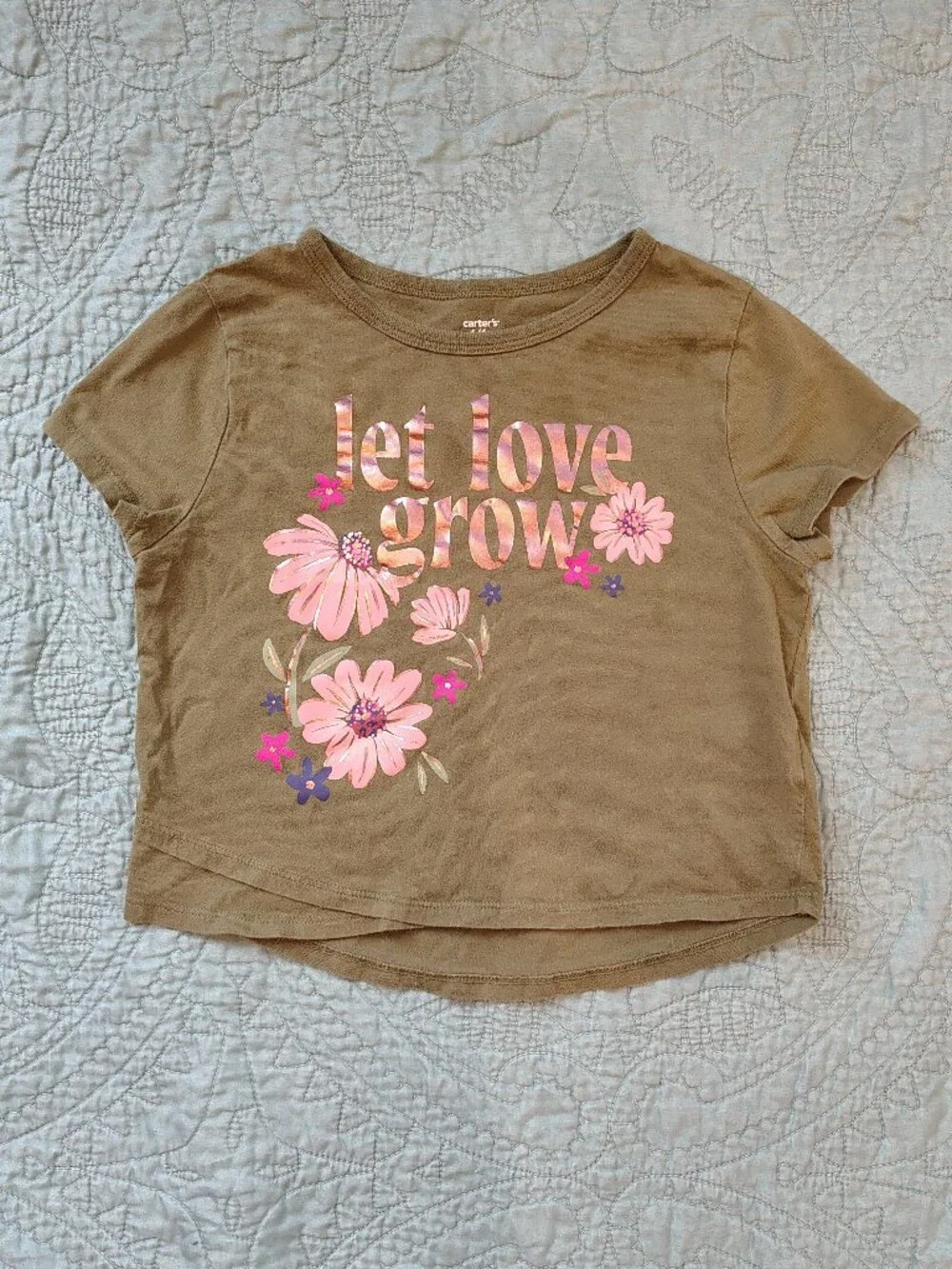 Carter Kid Girl Short Sleeved Floral Outfits Size 6